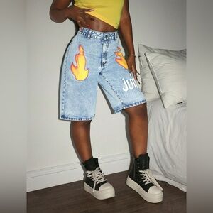 High-Waisted Denim Shorts